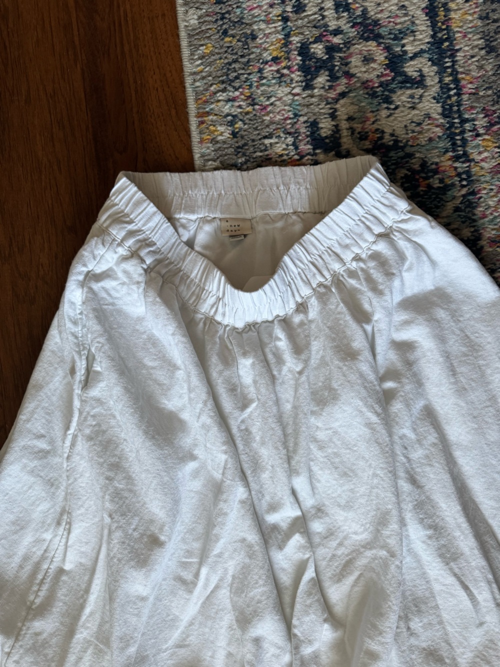 a new day White Elastic Waist Midi Skirt - Picture 3 of 5